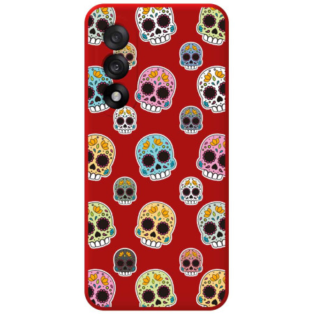 Funda Silicona Líquida Roja para OnePlus Nord 5 5G diseño Catrina Dibujos