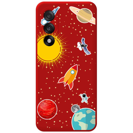 Funda Silicona Líquida Roja para OnePlus Nord 5 5G diseño Espacio Dibujos