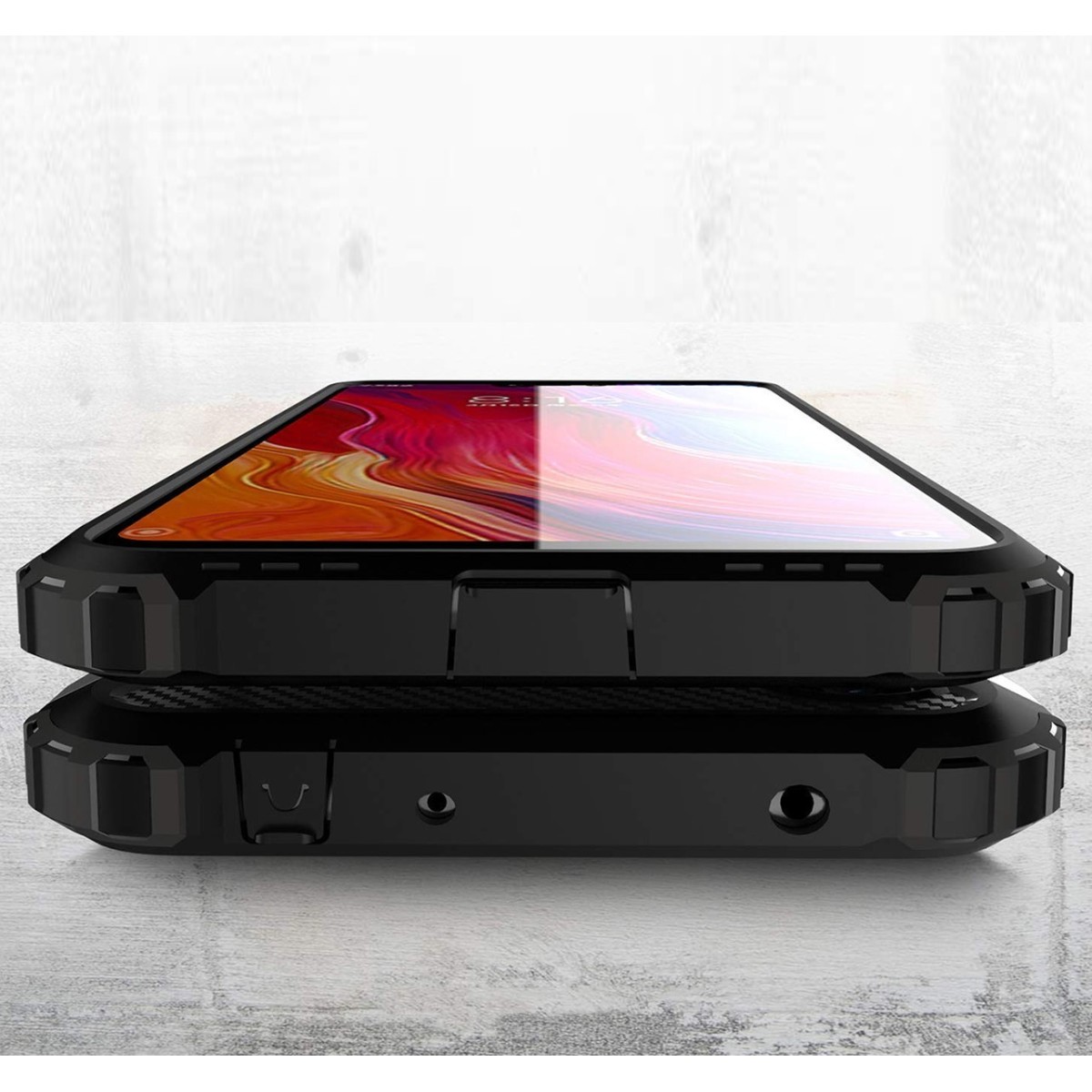 Funda Tipo Hybrid Tough Armor (Pc+Tpu) Negra para Xiaomi Redmi Note 6 Pro