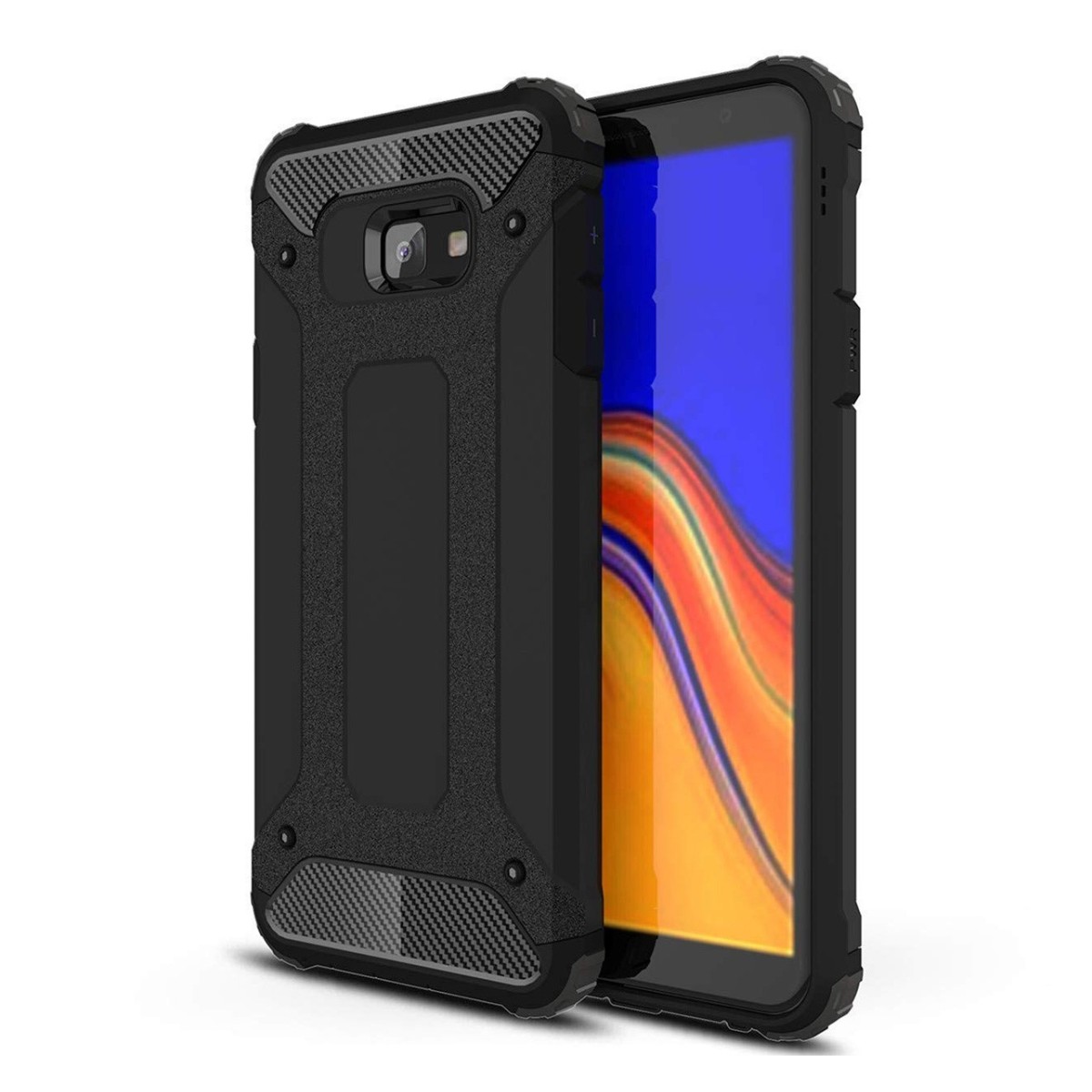 Funda Tipo Hybrid Tough Armor (Pc+Tpu) Negra para Samsung Galaxy J4+ Plus