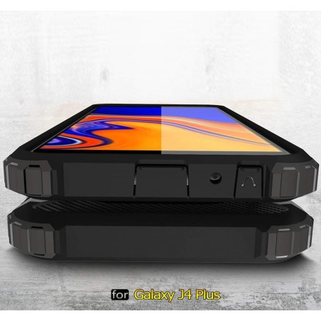 Funda Tipo Hybrid Tough Armor (Pc+Tpu) Negra para Samsung Galaxy J4+ Plus