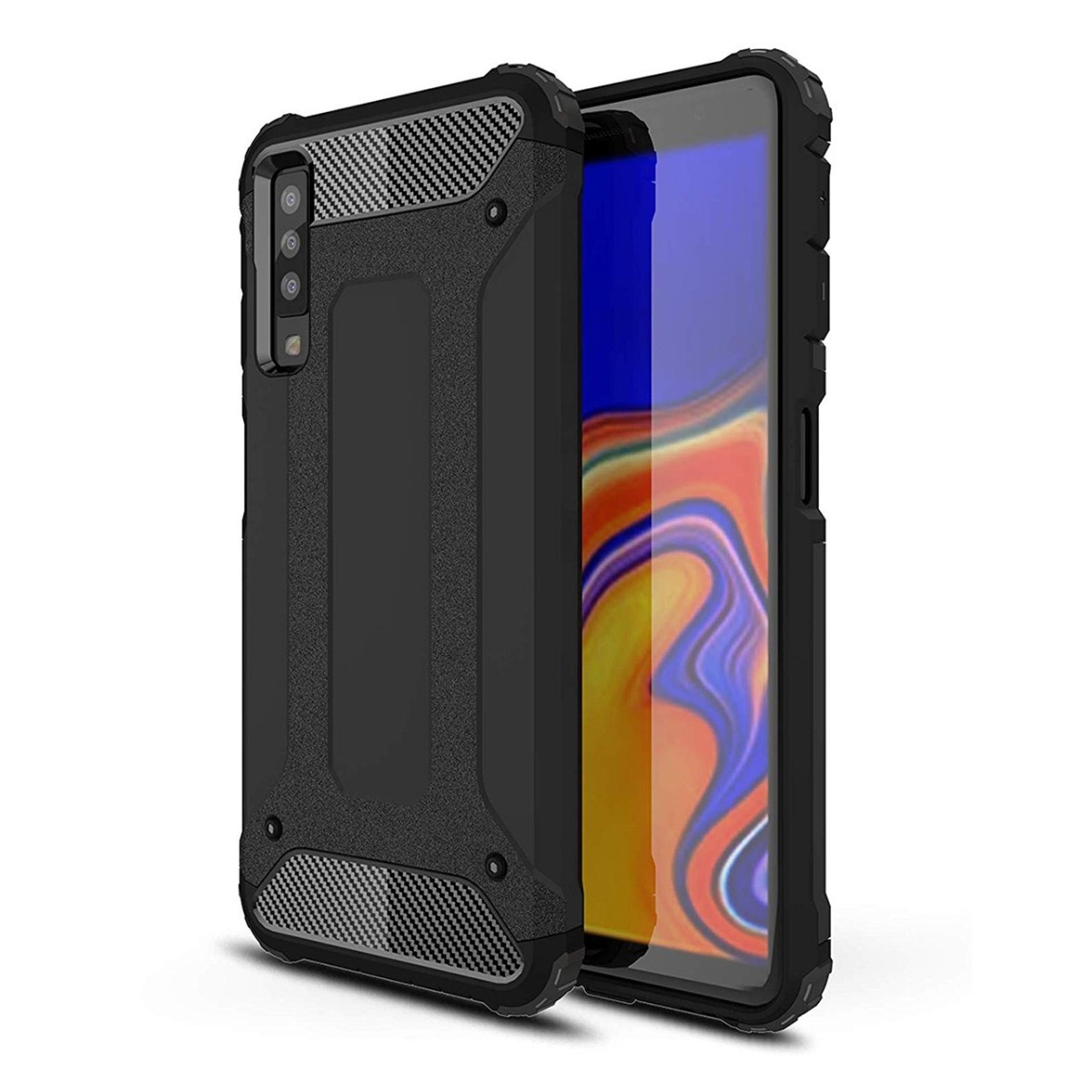 Funda Tipo Hybrid Tough Armor (Pc+Tpu) Negra para Samsung Galaxy A7 (2018)