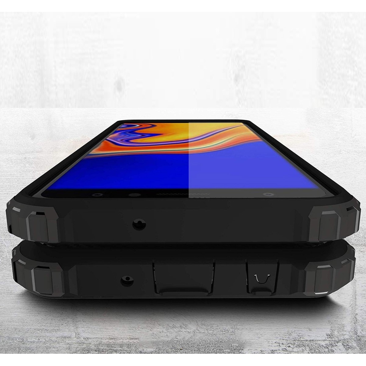 Funda Tipo Hybrid Tough Armor (Pc+Tpu) Negra para Samsung Galaxy A7 (2018)