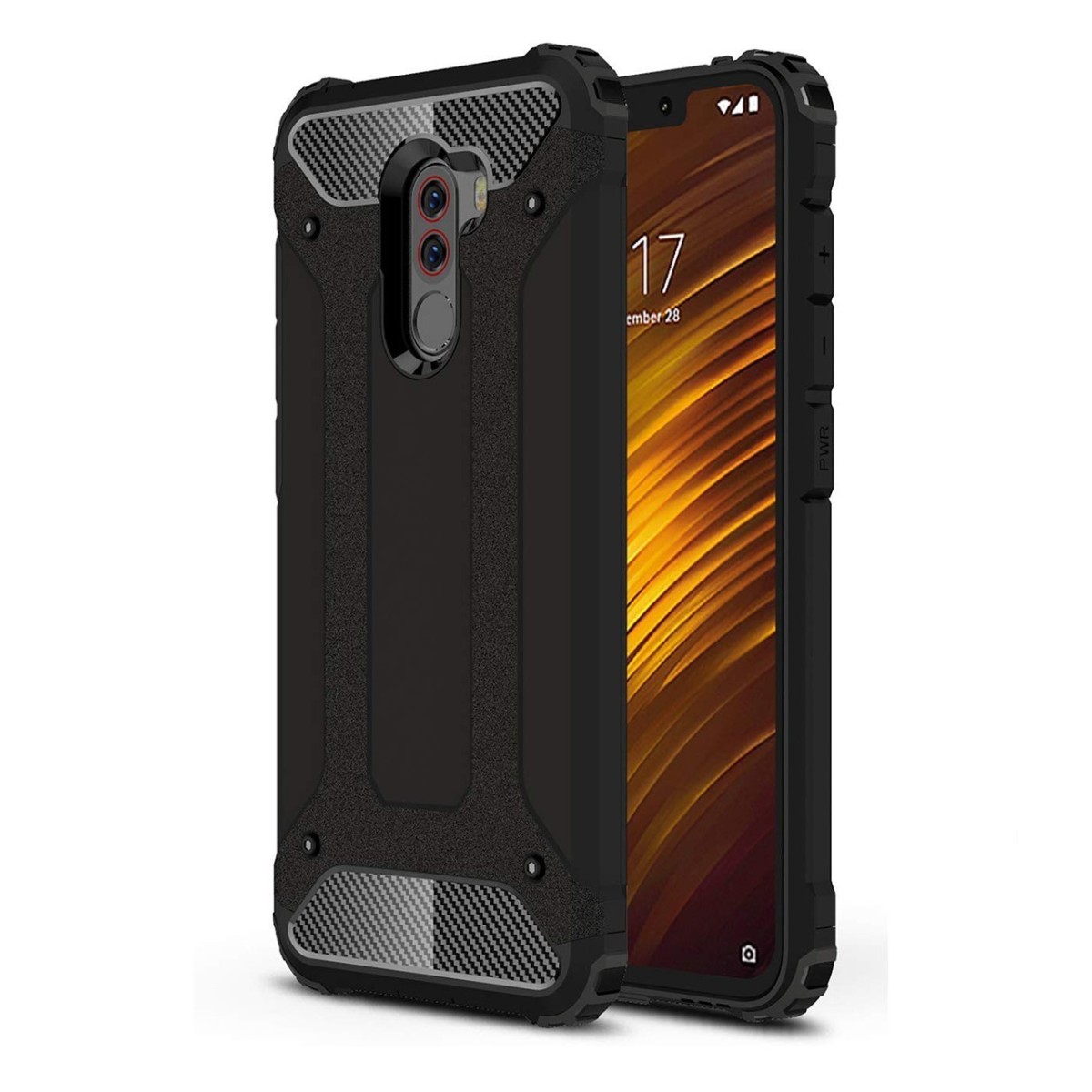 Funda Tipo Hybrid Tough Armor (Pc+Tpu) Negra para Xiaomi Pocophone F1