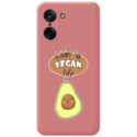 Funda Silicona Líquida Rosa para OnePlus Nord CE5 5G diseño Vegan Life Dibujos