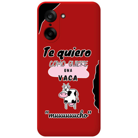 Funda Silicona Líquida Roja para OnePlus Nord CE5 5G diseño Vaca Dibujos