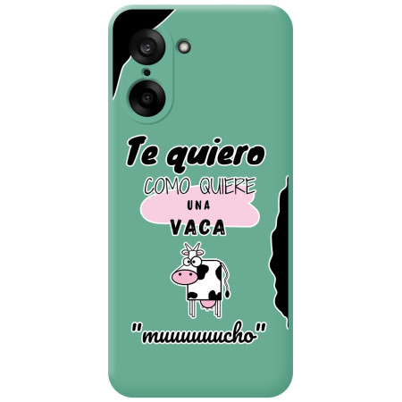 Funda Silicona Líquida Verde para OnePlus Nord CE5 5G diseño Vaca Dibujos