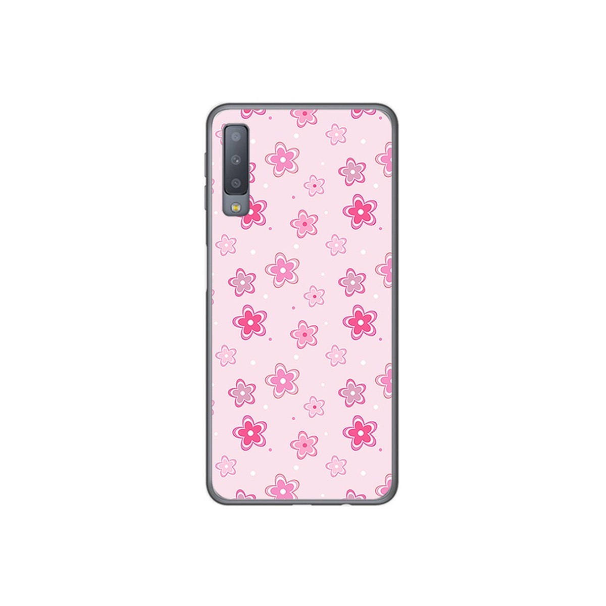 Funda Gel Tpu para Samsung Galaxy A7 (2018) Diseño Flores Dibujos
