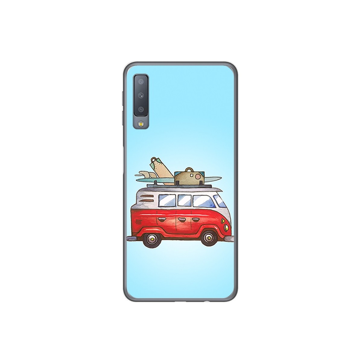 Funda Gel Tpu para Samsung Galaxy A7 (2018) Diseño Furgoneta Dibujos