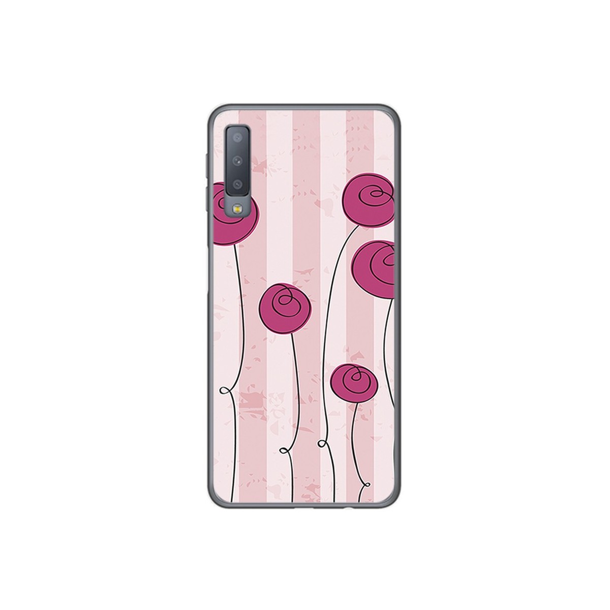 Funda Gel Tpu para Samsung Galaxy A7 (2018) Diseño Flores Vintage Dibujos
