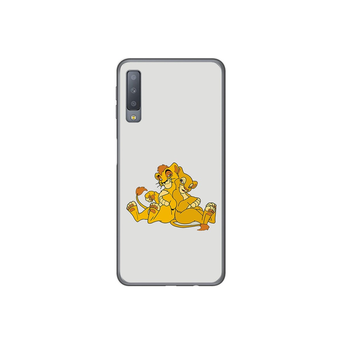 Funda Gel Tpu para Samsung Galaxy A7 (2018) Diseño Leones Dibujos