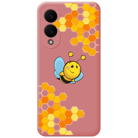 Funda Silicona Líquida Rosa para Samsung Galaxy S25 Edge 5G diseño Abeja Dibujos