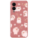 Funda Silicona Líquida Rosa para Samsung Galaxy S25 Edge 5G diseño Cerdos Dibujos