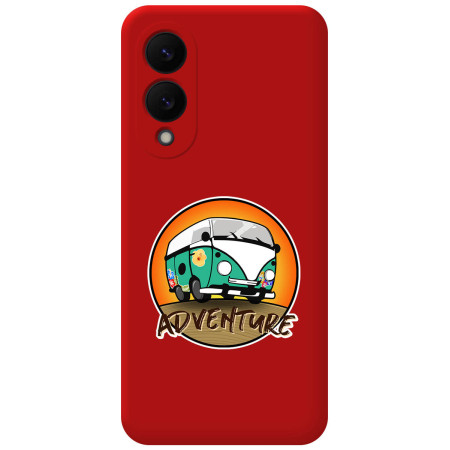 Funda Silicona Líquida Roja para Samsung Galaxy S25 Edge 5G diseño Adventure Dibujos