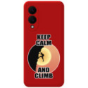 Funda Silicona Líquida Roja para Samsung Galaxy S25 Edge 5G diseño Hombre Escalada Dibujos
