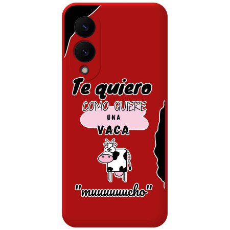 Funda Silicona Líquida Roja para Samsung Galaxy S25 Edge 5G diseño Vaca Dibujos