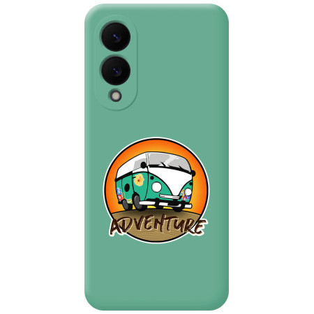 Funda Silicona Líquida Verde para Samsung Galaxy S25 Edge 5G diseño Adventure Dibujos