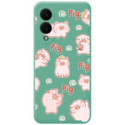 Funda Silicona Líquida Verde para Samsung Galaxy S25 Edge 5G diseño Cerdos Dibujos