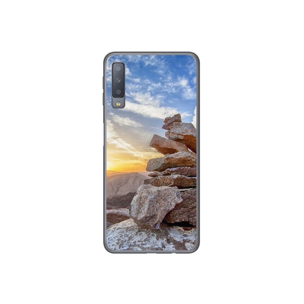 Funda Gel Tpu para Samsung Galaxy A7 (2018) Diseño Sunset Dibujos