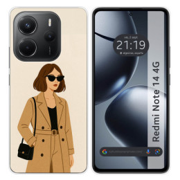 Funda Silicona para Xiaomi Redmi Note 14 4G diseño Mujer...