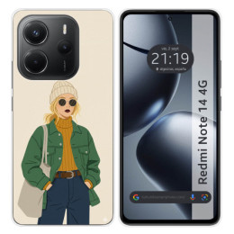 Funda Silicona para Xiaomi Redmi Note 14 4G diseño Mujer...