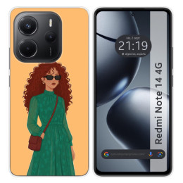 Funda Silicona para Xiaomi Redmi Note 14 4G diseño Mujer...