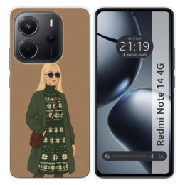 Funda Silicona para Xiaomi Redmi Note 14 4G diseño Mujer...