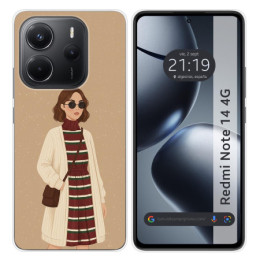 Funda Silicona para Xiaomi Redmi Note 14 4G diseño Mujer...