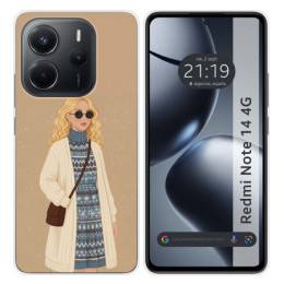Funda Silicona para Xiaomi Redmi Note 14 4G diseño Mujer...