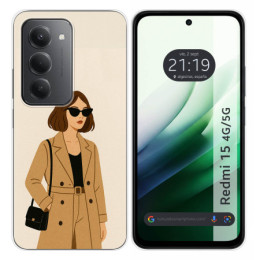 Funda Silicona para Xiaomi Redmi 15 4G / 5G diseño Mujer...