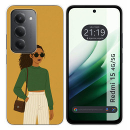 Funda Silicona para Xiaomi Redmi 15 4G / 5G diseño Mujer...