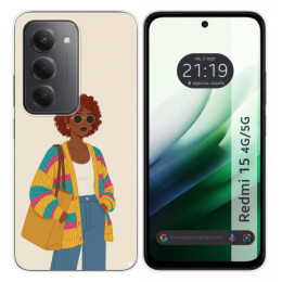 Funda Silicona para Xiaomi Redmi 15 4G / 5G diseño Mujer...