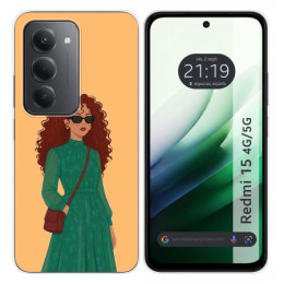 Funda Silicona para Xiaomi Redmi 15 4G / 5G diseño Mujer...