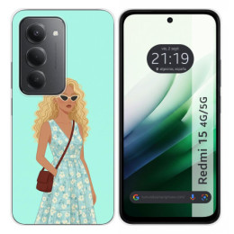 Funda Silicona para Xiaomi Redmi 15 4G / 5G diseño Mujer...