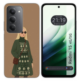 Funda Silicona para Xiaomi Redmi 15 4G / 5G diseño Mujer...