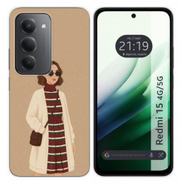 Funda Silicona para Xiaomi Redmi 15 4G / 5G diseño Mujer...