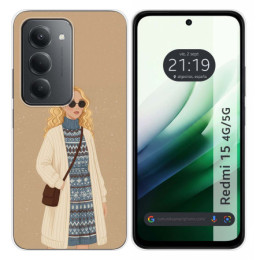 Funda Silicona para Xiaomi Redmi 15 4G / 5G diseño Mujer...