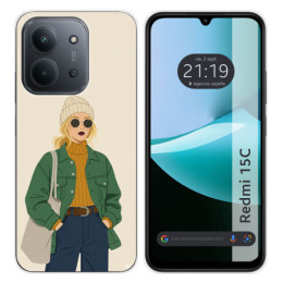 Funda Silicona para Xiaomi Redmi 15C 4G / 5G diseño Mujer...