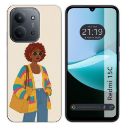 Funda Silicona para Xiaomi Redmi 15C 4G / 5G diseño Mujer...