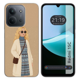 Funda Silicona para Xiaomi Redmi 15C 4G / 5G diseño Mujer...