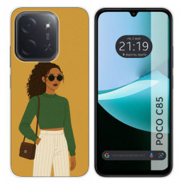 Funda Silicona para Xiaomi Poco C85 diseño Mujer 02 Dibujos