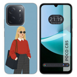 Funda Silicona para Xiaomi Poco C85 diseño Mujer 04 Dibujos