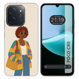 Funda Silicona para Xiaomi Poco C85 diseño Mujer 05 Dibujos
