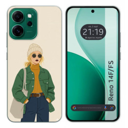 Funda Silicona para Oppo Reno 14 F / 14F 5G diseño Mujer...
