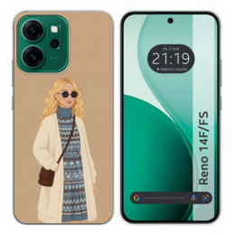 Funda Silicona para Oppo Reno 14 F / 14F 5G diseño Mujer...