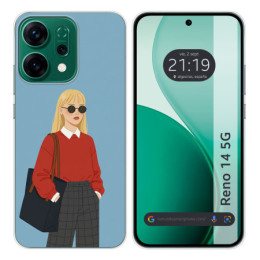 Funda Silicona para Oppo Reno 14 5G diseño Mujer 04 Dibujos