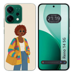 Funda Silicona para Oppo Reno 14 5G diseño Mujer 05 Dibujos