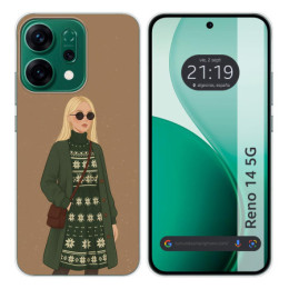 Funda Silicona para Oppo Reno 14 5G diseño Mujer 08 Dibujos