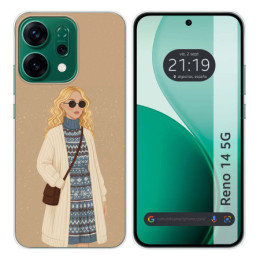Funda Silicona para Oppo Reno 14 5G diseño Mujer 10 Dibujos