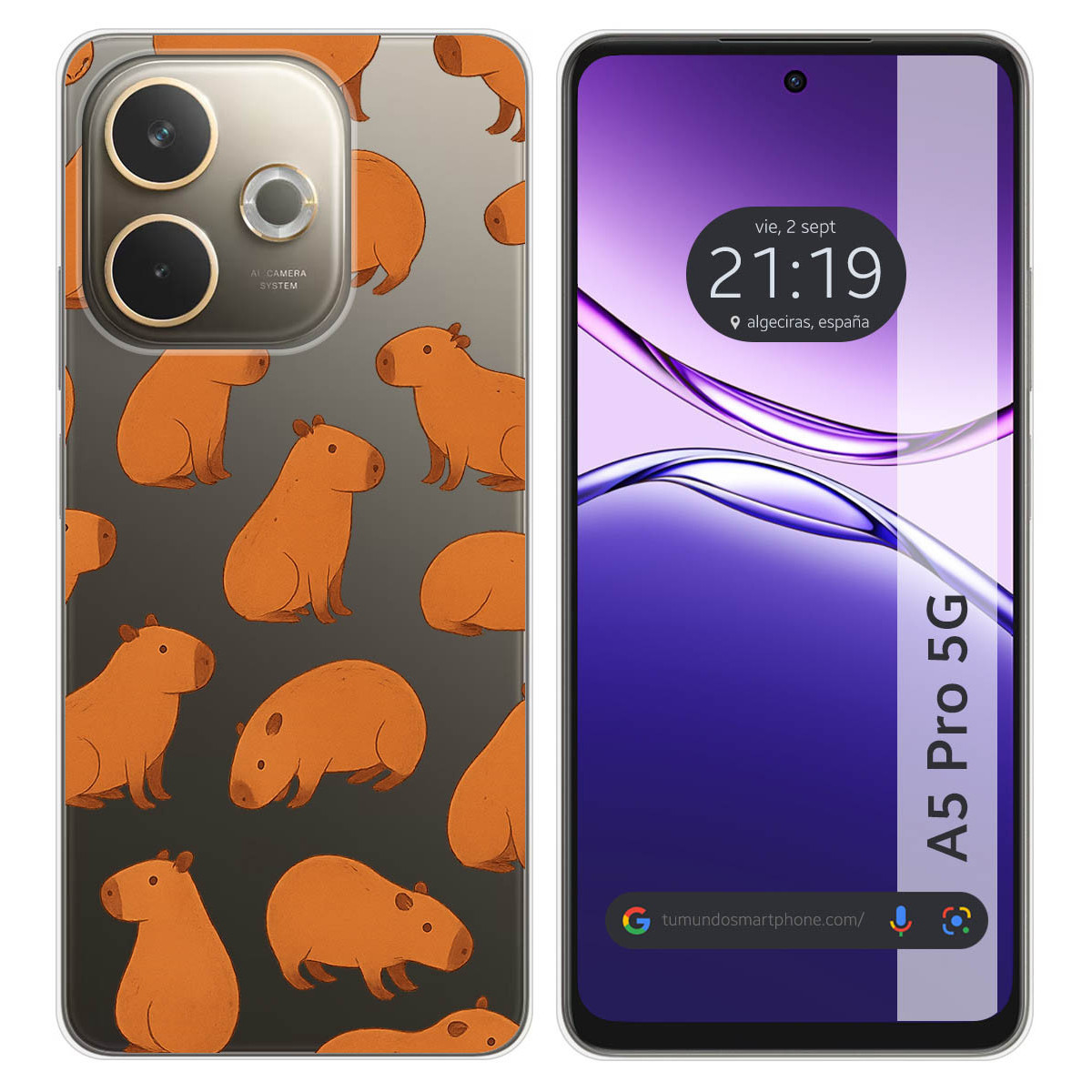 Funda Silicona Transparente para Oppo A5 Pro 5G...